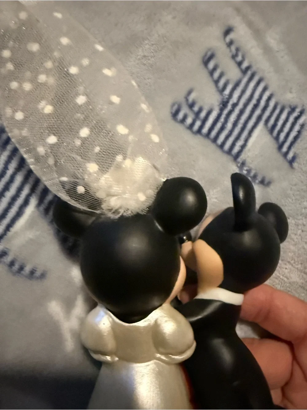 Disney Wedding Mickey & Minnie Figurine - Black, White, Cream, Pink